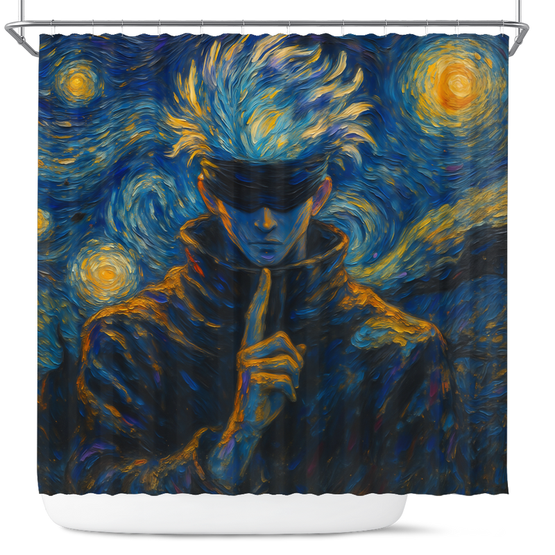 Gojo Satoru Starry Night Shower Curtain