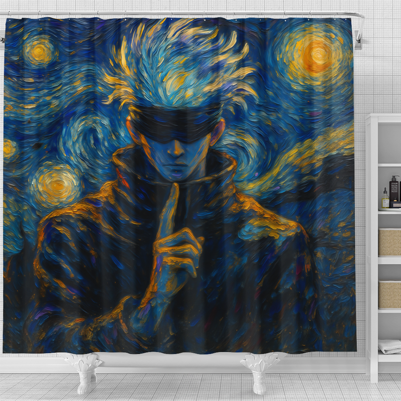 Gojo Satoru Starry Night Shower Curtain
