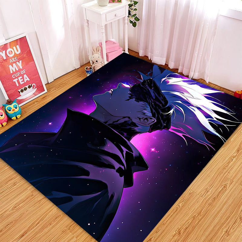 Gojo Custom Rug Gojo Satoru Jujutsu Kaisen Galaxy Anime Rectangular Area Rug