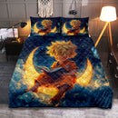 Goku Reading On A Crescent Moon Quilt Bed Sets