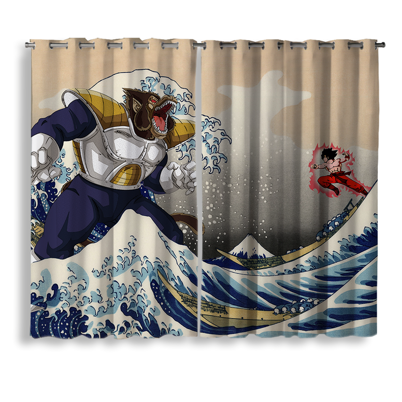 Goku Vs Vegeta The Great Wave Japan Anime Dragon Ball Window Curtain