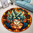 Vegito Dragon Ball Stained Glass Round Rug