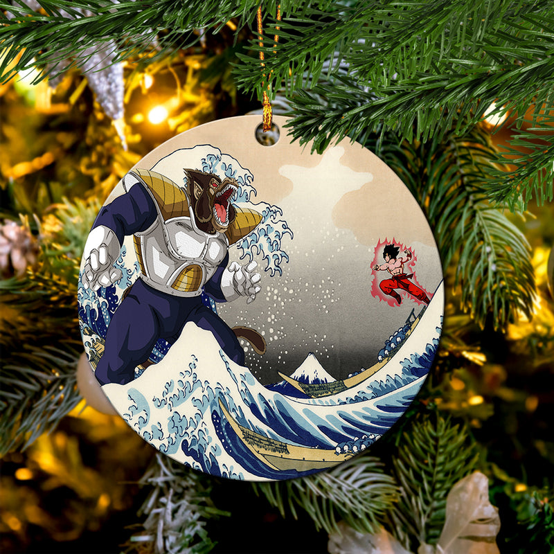 Goku Vs Vegeta The Great Wave Mica Ornament Perfect Gift For Holiday