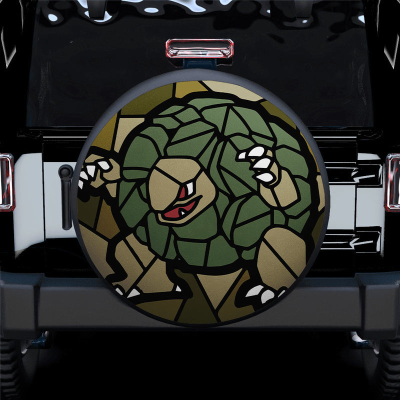 Golem Pokemon Stained Glass Car Spare Tire Covers Gift For Campers