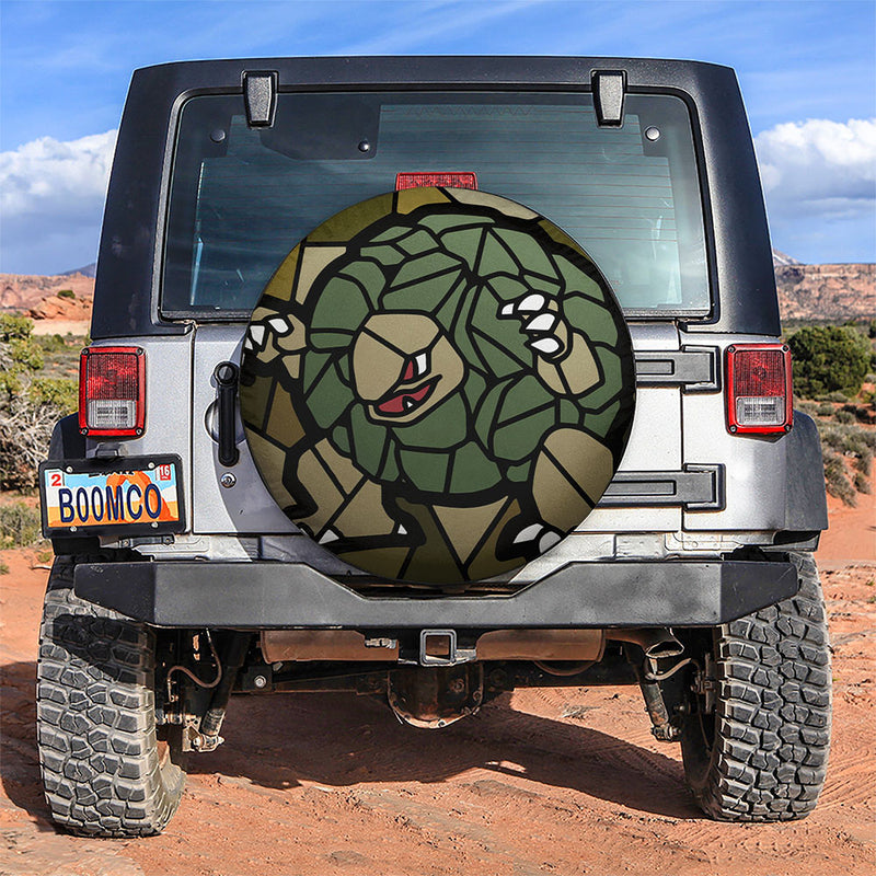 Golem Pokemon Stained Glass Car Spare Tire Covers Gift For Campers