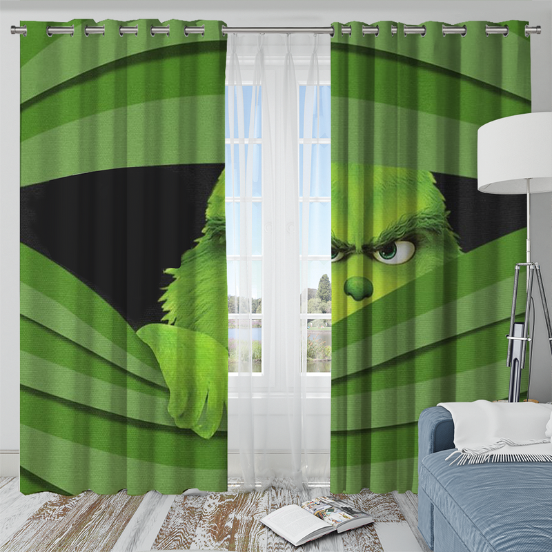 Grinch Hide Window Curtain