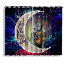 Groot Hold Baby Yoda Love You To The Moon Galaxy Window Curtain