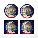 Groot Hold Baby Yoda Love You To The Moon Galaxy Ceramic Drink Coasters
