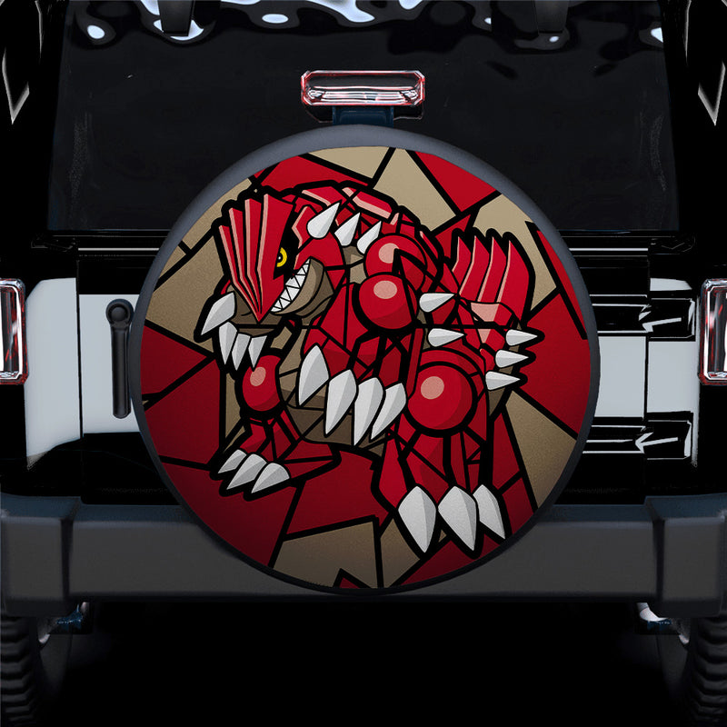 Groudon Pokemon Stained Glass Car Spare Tire Covers Gift For Campers