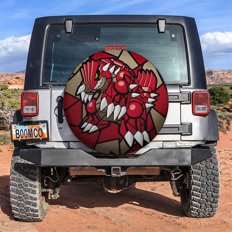 Groudon Pokemon Stained Glass Car Spare Tire Covers Gift For Campers