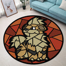 Growlithe Stained Glass Round Rug