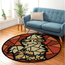 Growlithe Stained Glass Round Rug