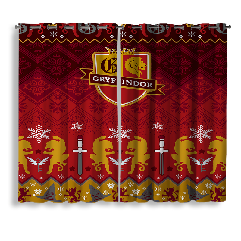 Premium Gryffindor Christmas Harry Potter Window Curtain