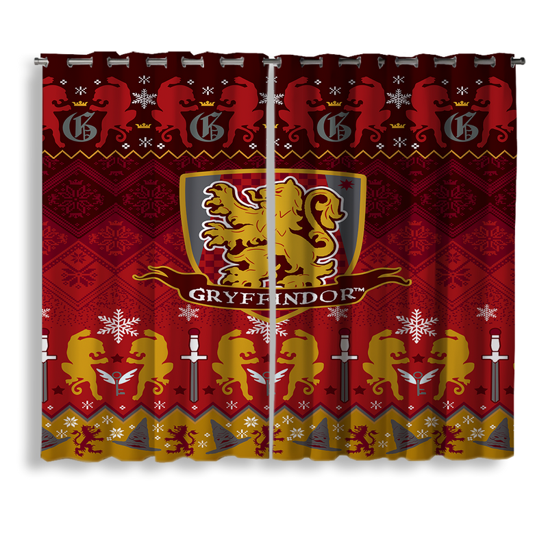 Gryffindor Harry Potter Christmas Decor Window Curtain