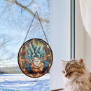 Vegito Dragon Ball Round Stained Glass Window Hanging Panel Suncatcher