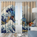 Gyarados Magikarp The Great Wave Japan Window Curtain