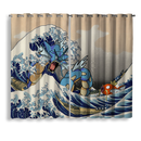 Gyarados Magikarp The Great Wave Japan Window Curtain