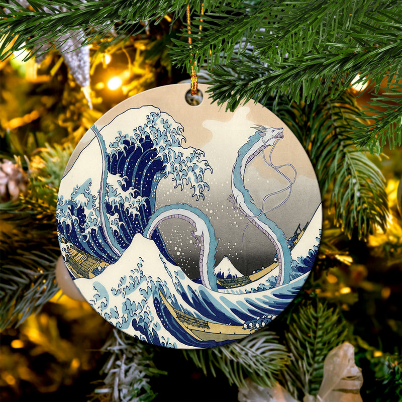 Haku Dragon Ghibli Studio Spirited Away The Great Wave Mica Ornament Perfect Gift For Holiday