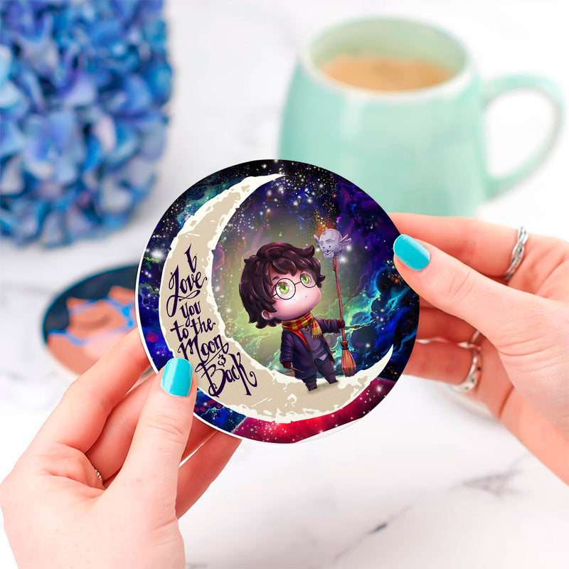 Harry Potter Chibi Love You To The Moon Galaxy Ceramic Drink Coasters