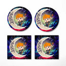 Hinata Haikyuu Love You To The Moon Galaxy Ceramic Drink Coasters