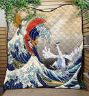Hoho vs Lugia The Great Wave Quilt Blanket