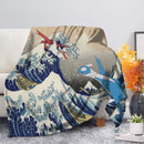 Latios vs Latias The Great Wave Premium Blanket