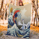 Hoho vs Lugia The Great Wave Premium Blanket