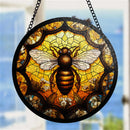 Honey Bee Stained Glass Window Hanging Panel Suncatcher