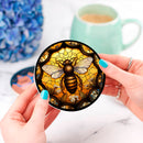 Honey Bee Stained Glass Drink Coasters