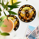 Honey Bee Stained Glass Drink Coasters