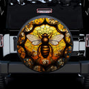 Honey Bee Stained Glass Car Spare Tire Cover