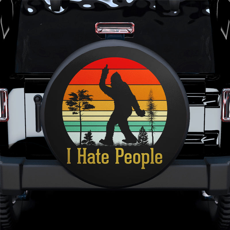 I Hate People Bigfoot Sasquatch Vintage Retro Car Spare Tire Covers Gift For Campers