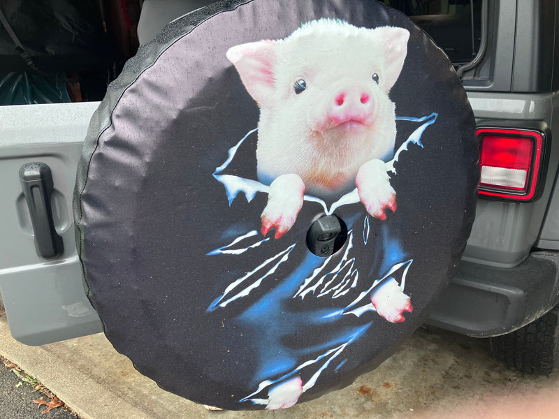 Cute Pig Hanging Car Spare Tire Covers Gift For Campers