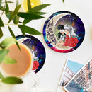 Inuyasha Love You To The Moon Galaxy Ceramic Drink Coasters
