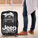 Jeep Girl White Luggage Cover Suitcase Protector