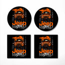 Jeep Girl Orange Ceramic Drink Coasters