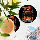 Jeep Girl Orange Ceramic Drink Coasters