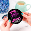 Jeep Girl Pink Ceramic Drink Coasters