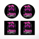 Jeep Girl Pink Ceramic Drink Coasters
