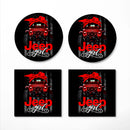 Jeep Girl Red Ceramic Drink Coasters
