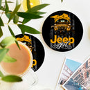 Jeep Girl Yellow Ceramic Drink Coasters