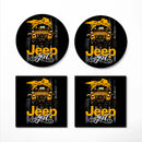 Jeep Girl Yellow Ceramic Drink Coasters