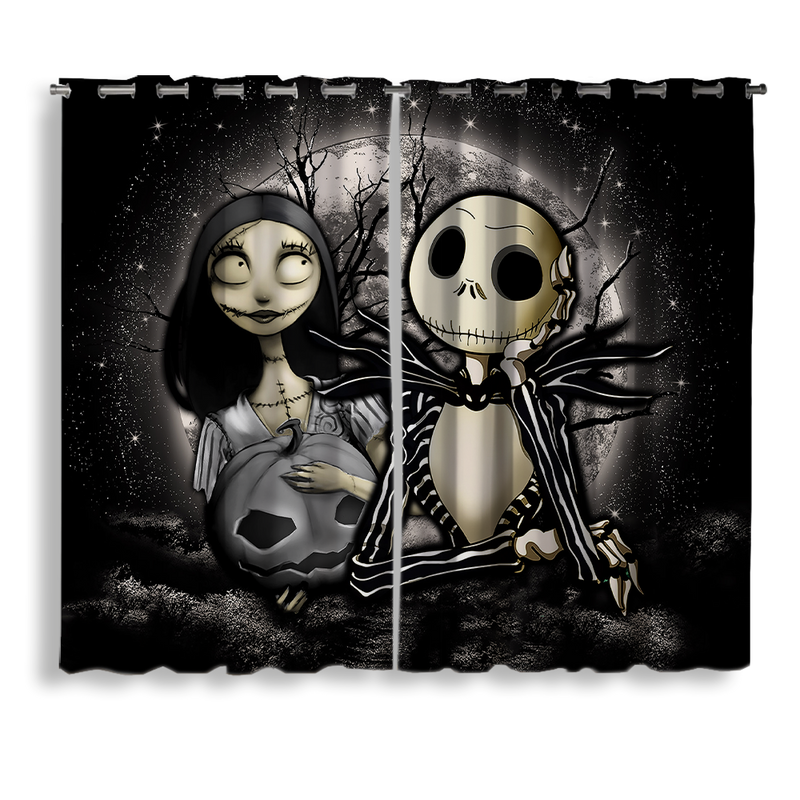 Jack And Sally Nightmare Before Christmas Moonlight Window Curtain