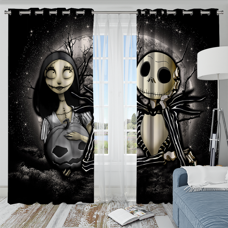 Jack And Sally Nightmare Before Christmas Moonlight Window Curtain