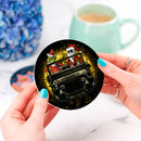 Jack Nightmare Before Christmas And Grinch Ride Jeep Moonlight Hallowwen Ceramic Drink Coasters