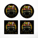 Jack Nightmare Before Christmas And Grinch Ride Jeep Moonlight Hallowwen Ceramic Drink Coasters