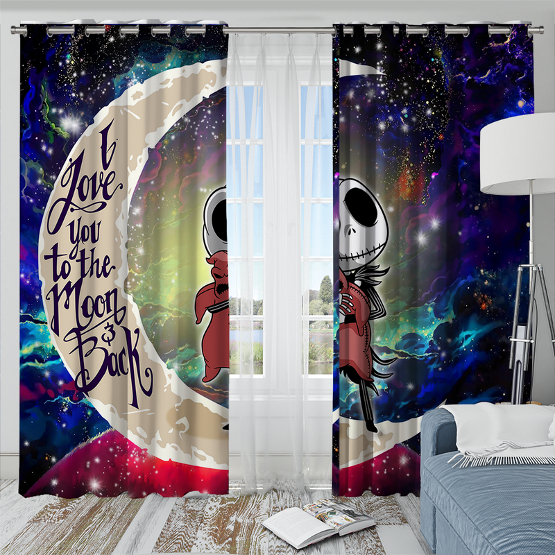 Jack Skellington Nightmare Before Christmas Christmas Love You To The Moon Galaxy Window Curtain