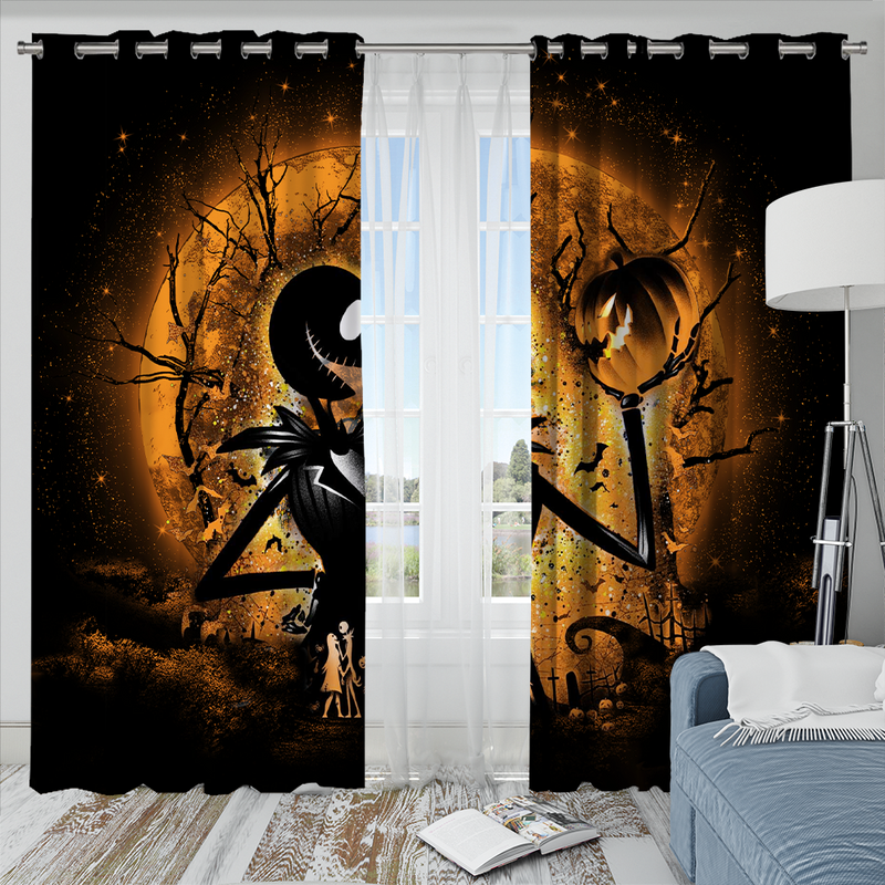 Jack Skellington Nightmare Before Christmas Moonlight Window Curtain