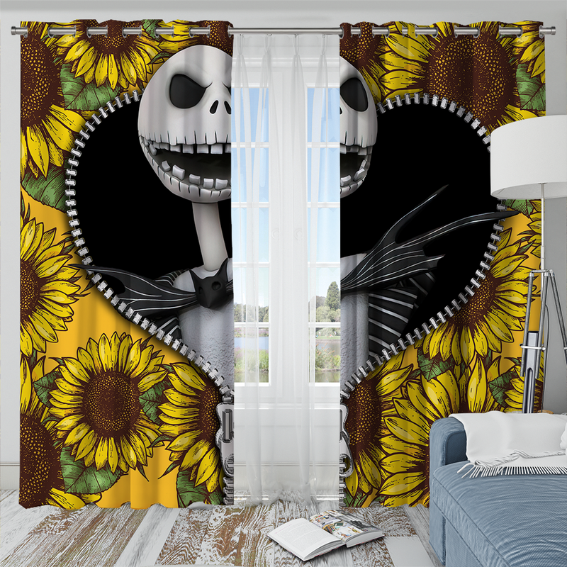 Jack Skellington Nightmare Before Christmas Sunflower Zipper Window Cu