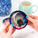 Jack And Sally Nightmare Before Christmas Love You To The Moon Galaxy Ceramic Drink Coasters